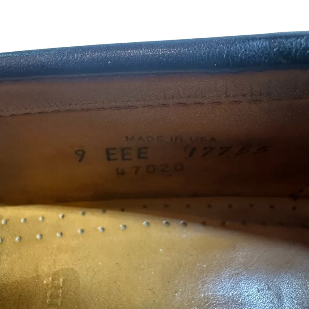 Allen Edmonds Fairmont Black Leather Slip On Loafers Men's Size 9 EEE